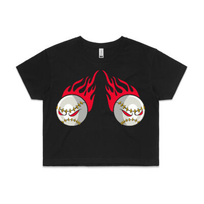 Hot Baseball : Girls crop  - AS Colour Crop Tee - Same Day Dispatch Thumbnail