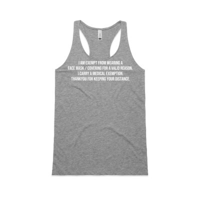 I am Exempt from Wearing a Face Mask - AS Colour Women's Balance Racerback Thumbnail