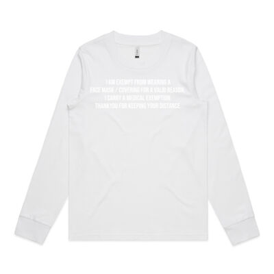 I am Exempt from Wearing a Face Mask - Women's Dice Long Sleeve Tee Thumbnail